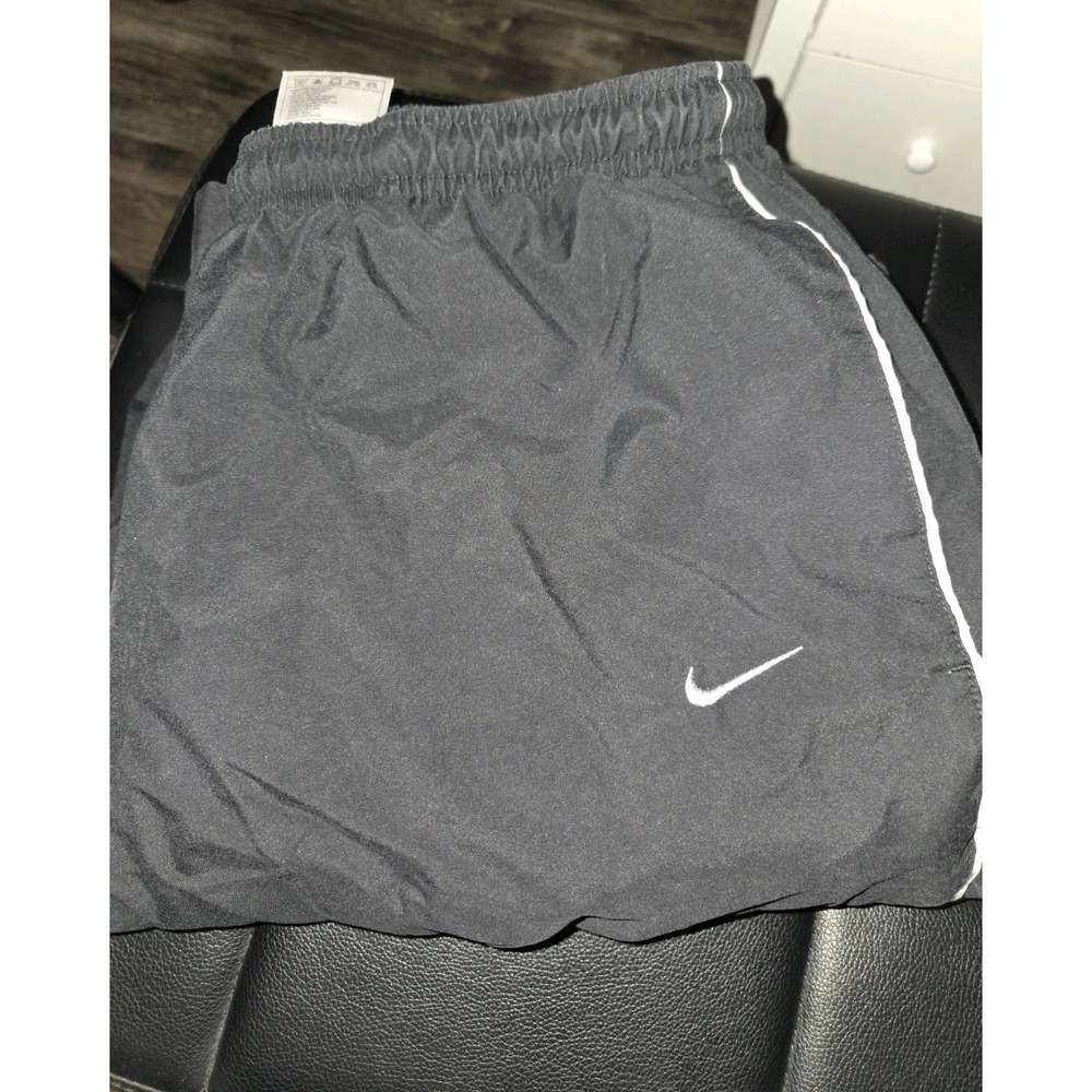 Nike Fleece Lined Track Pants Black Color Spell Out Size Large Y2K Sweats